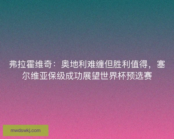 弗拉霍维奇：奥地利难缠但胜利值得，塞尔维亚保级成功展望世界杯预选赛